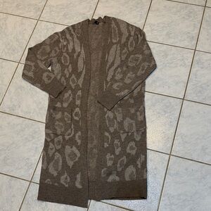 Express Taupe Animal Print Cardigan
